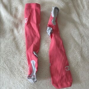 Compression Socks; Pink and Gray Women's Knee-High